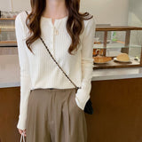 Spring And Autumn New Knitted Knitted Shirt Women Decorate Thin Long Sleeve Bottom Shirt Tops Fashion Inside Sweater