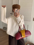 Large-Size Hooded Knitted Sweater Women 2025 Early Autumn And Winter New Fat Mm Korean Version Of Loose Thin Tat-Bottom Shirt