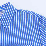 BSK&TRAF Women's Summer 2025 New Vintage Flax-Blend Striped Shirt 2224666