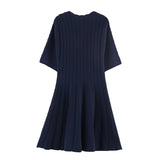 BSK&TRAF Women's Summer 2026 New Bubble Short-Sleeved Jersey Dress 0014002