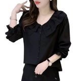 New Autumn Round-Neck Shirt Solid Color Slim Long Sleeves Of Korean Version Of The Fashion Explosion Temperament Tat-Shirt