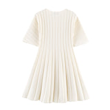 BSK&TRAF Women's Summer 2026 New Bubble Short-Sleeved Jersey Dress 0014002
