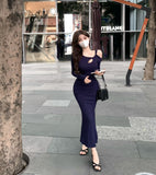 Sweet And Spicy Atmosphere Sense Fishing Dating Skirt Women's Autumn And Winter Stender Air Quality With Coat Dress