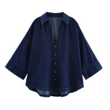 Summer New Wide-Sleeved Shirt 2783781 Wide-Legged High-Waisted Jeans 2881781
