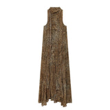 BSK&TRAF Women's Clothing 2025 New Fashion Animal Print Hanging Neck Dress 8753008