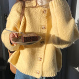 Autumn Dress 2025 New Knitwear Yellow Cardigan Sweater Women Loose Outer Wear Gentle Wind Coat Women