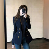 French High-End Double-Dled Blazer Women's Spring And Autumn New A Gas Field Strong Commuter Suit Top