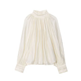 Autumn New Dredted Loose-Fitting Long-Sleeved Shirt Top 1297202