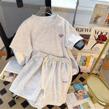 Summer Shorts Set Two Sets Of Leisure Sports Suit Women's Summer Loose Can Go Out Shopping White And Thin