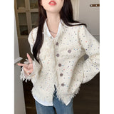 Small Fragrant Coat Women's Autumn 2025 New Design Color Wave Dot Esopus Loose High-End Feeling Long-Sleeved Top