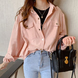 Spring And Autumn 2025 Loose Casual White Shirt Women Solid Color Thin With Long-Sleeved Shirt Coat Women Free Of Hot 3D