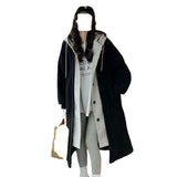 Autumn And Winter New Long-Caped Lamb Wool Coat Women With Loose Plus Velvet Coat Korean Lamb Coat