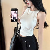 Shangkong Beauty Back Lace Sling Vest Female Feeling Hottie Wearing Sleeveless Bottom Dew Umbilong Coat Wear
