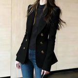 French High-End Double-Dled Blazer Women's Spring And Autumn New A Gas Field Strong Commuter Suit Top