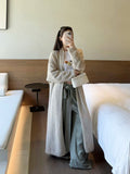 Lazy Wind Relaxes Soft Long Sweater Coat Women Early Autumn And Winter Korean Version Of Loose Long-Sleeved Over-Knee Knitted Open Shirt