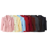 BSK&TRAF Women's Clothing 2025 Autumn New French Fashion Pocket Belt Bandwidth Shoulder Suit Jacket