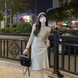 Pit-Knitted Dress With Coat Women's Autumn And Winter Small In The Long Over-Knee Skirt Skirt