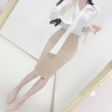 Beige High-Waisted-Gistled-Bag-And-Chin Skirts In The Middle Of The Long-Term Half-Dressed Woman South East Gate Xia New Ins