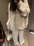 Standing Leaster Sweater Cardigan Women's New Loose Lanky Soft Slim Thick Thin Sweater Jacket In Autumn And Winter 2025