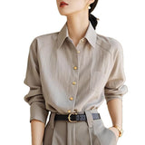 Spring And Autumn Leisure With A New High-End Design Shirt Women Casual Fashion Fashion Bottom Shirt Tide