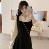Autumn Season New Large-Size Women's Temperament Dress Gentle Wind Fat Mm Thin Splicing Heben Style French Dress