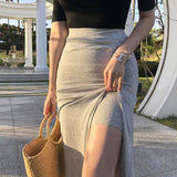 Anti-Walking Light Belt Skirt High Waist Open Skirt Tight Body Slim Ass Skirt Sexy Long Skirt Summer