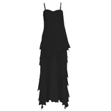Great Northwest Tourism Xinjiang Prairie To Take Pictures And Wear Holiday Long Dresses Women's Red Tuxedo Irregular Sling Dress