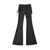 Spice Girls Summer New Side Draw Rope Hanging Yoga Trousers Low Waist Slim Slim Thin Trumpet Trousers