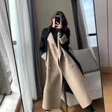 Standing Hair This Coat Female Long 2025 Autumn And Winter New Temperament High-End Hepburn Wind Coat