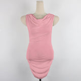 Swinging Collarless Dress Pure Lusty Summer Tight Skinny Bagted Hip Skirt Wrinkled Oblique Shoulder Vest Skirt Sexy