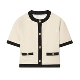 Colored Short-Sleeved Suit Jacket 8317696 High-Waisted Sleeves Casual Straight Trousers 8316696 Set