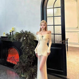 2026 Autumn New High-End Folding Mesh Splicing Dress One-Word Vneck Small Dress With Coat
