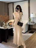 Autumn And Winter With Coat With Sweater Dress Women 2026 New Temperament Thin Bottom Knit Dress Dress