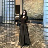 Hepburn Wind Sister Half-Dress Dress Suit Early Spring Cold Noble Feeling Thousands Of Gold Wear Lightly Familiar Beauty Two Sets