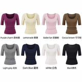 Pure Hottie Temperament Shoulder-To-Shoulder T-Shirt T-Shirt Girl Summer New Slimming Inside The Hot Girl Short-Sleeved Top