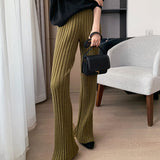 Knitted Wide Leg Pants Women Autumn And Winter 2026 New High-Waist Hanging Pendant Straight Trousers Loose Thin Thick Trousers