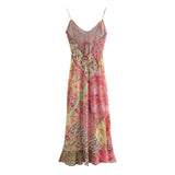 Spring New Patchwork Printing Tie Sling Dress 3293246