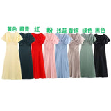 Spring New Silk Hyssin V-Neck Fan Flute Dress 2330399