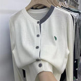 Autumn And Winter New Korean Version Of Love Color Patch Loose Bottom Long-Sleeved Knitted Shirt Shirt Women's Clothing