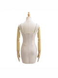 Pure Wind With Chest Cushions With Skirt Femininity Small Retro Waist Tight Bottom Hottie Short Skirt