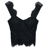 Summer New Pure Desire V-Neck Tight Breasts With Chest Cushion Top Lace Spliced With Tsets T-Shirt Woman Trend