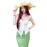 Holiday Storm Dots Hip Skirt Bra Slings Vest Women Summer Skirt Two Sets Of Hot Girls Sexy