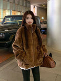 Maillard Wears Autumn And Winter Small High-Grade Fried Street Loose Plush Plus Thick Lead Lamb Coat Woman