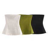 Spring New Double-Sided Cloth Solid-Colored Dressing-Wrapped Top 3641312