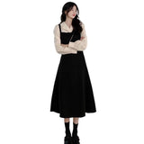 Autumn Season New Large-Size Women's Temperament Dress Gentle Wind Fat Mm Thin Splicing Heben Style French Dress