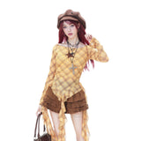 Lotus Leaf Side T-Shirt T-Shirt Women's Autumn Babes Repair Body Pure Want Bottom Shirt