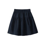 2025 Summer New Retro Temperament Tight Waist Loose Double Pocket Skirt A Skirt Short Skirt Woman