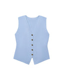 Summer New Undecorated Knitted Vest Knitted Folding Splicing Skirt Set