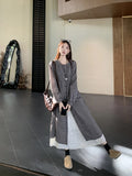 Lazy Retro Plaid With Long-Sleeved Shirts And Half-Dress Women's New Fashion Sets In The Early Season