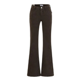 Spice Girls Waist Hips Than Cowboy Micro-Speaker Trousers Women Autumn Fake Crotch High Waists Thin High Horns